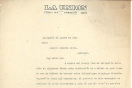 [Carta] 1951 ago. 8, Quilpué, Chile [a] Joaquín Edwards Bello