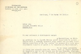 [Carta] 1952 mar. 7, Santiago, Chile [a] Joaquín Edwards Bello