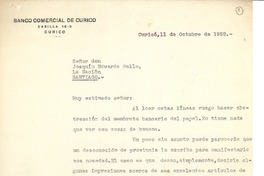 [Carta] 1952 oct. 11, Curicó, Chile [a] Joaquín Edwards Bello