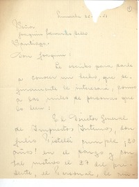 [Carta] 1951, Limache, Chile [a] Joaquín Edwards Bello