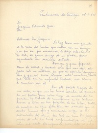 [Carta] 1952 jun. 28, Penitencieria de Santiago, Chile [a] Joaquín Edwards Bello