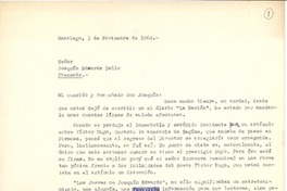 [Carta] 1964 nov. 3, Santiago, Chile [a] Joaquín Edwards Bello