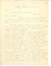 [Carta] 1945 feb. 23, Santiago, Chile [a] Joaquín Edwards Bello