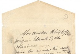 [Carta] 1932 abr. 6, Montevideo, Uruguay [a] Joaquín Edwards Bello