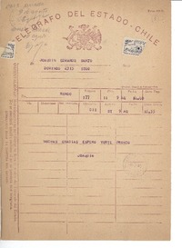[Telegrama] 1945 ago. 8, Rengo, Chile [a] Joaquín Edwards Bello