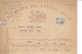 [Telegrama] 1945 ago. 8, Rengo, Chile [a] Joaquín Edwards Bello
