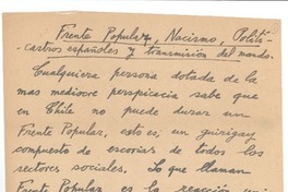 Frente popular, Nacismo, Politicastros españoles y transmisión del mando