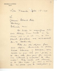 [Carta] 1951 sep. 18, San Fernando, Chile [a] Joaquín Edwards Bello