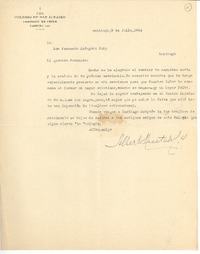 [Carta] 1944 jul. 9, Santiago, Chile [a] Fernando Aránguiz Ruiz
