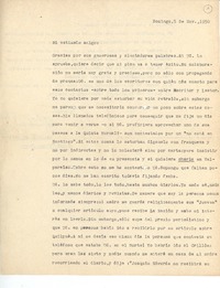 [Carta] 1950 nov. 5, Santiago, Chile [a] Joaquín Edwards Bello