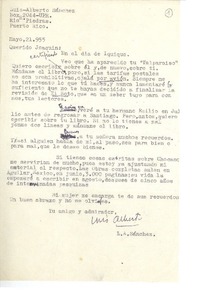 [Carta] 1955 may. 21, Río Piedras, Puerto Rico [a] Joaquín Edwards Bello