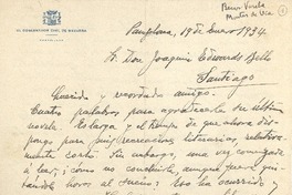 [Carta] 1934 ene. 19, Pamplona, España [a] Joaquín Edwards Bello, Santiago