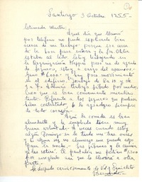 [Carta] 1955 oct. 3, Santiago, Chile [a] Marta Albornoz de Edwards