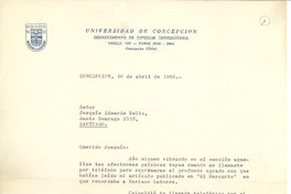 [Carta] 1966 abr. 18, Concepción, Chile [a] Joaquín Edwards Bello