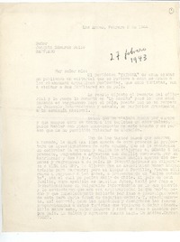 [Carta] 1944 feb. 9, Los Andes, Chile [a] Joaquín Edwards Bello