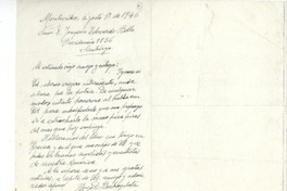 [Carta] 1946 ago. 1, Montevideo, Uruguay [a] Joaquín Edwards Bello