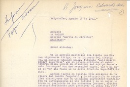 [Carta] 1961 ago. 17, Valparaíso, Chile [a] Joaquín Edwards Bello