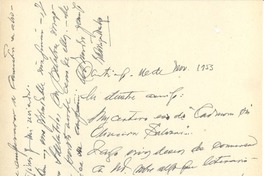 [Carta] 1953 nov. 11, Santiago, Chile [a] Joaquín Edwards Bello