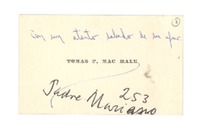 [Tarjeta] 1960?, Santiago, Chile [a] Joaquín Edwards Bello