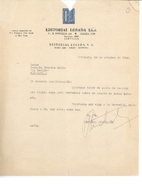 [Carta] 1945 oct. 24, Santiago, Chile [a] Joaquín Edwards Bello