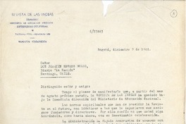 [Carta] 1944 dic. 2, Bogotá, Colombia [a] Joaquín Edwards Bello, Santiago, Chile
