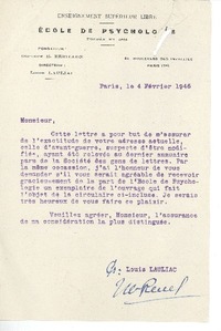 [Carta] 1946 feb. 4, París, Francia [a] Joaquín Edwards Bello