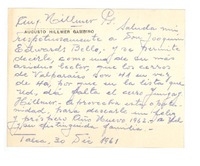 [Tarjeta] 1961 dic. 30, Talca, Chile [a] Joaquín Edwards Bello