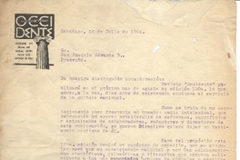 [Carta] 1954, jul. 14, Santiago, Chile [a] Joaquín Edwards Bello