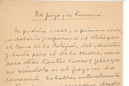 Del juego y la recreación