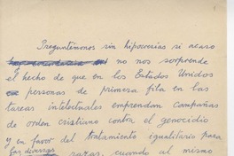 [Preguntémonos sin hipocresías...]