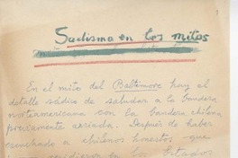 Sadismo en los mitos