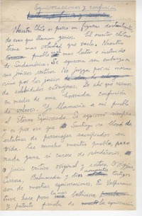 Equivocaciones y confusión