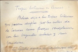 Tropas británicas en Caracas