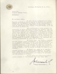 [Carta] 1959 nov. 21, Santiago, Chile [a] Joaquín Edwards Bello