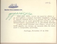 [Tarjeta] 1959 noviembre 18, Santiago, [Chile] [a] Joaquín Edwards Bello