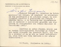 [Tarjeta] 1959 noviembre, Santiago, [Chile] [a] Joaquín Edwards Bello