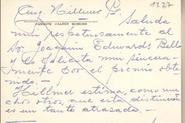 [Tarjeta] 1959 noviembre 18, Talca, [Chile] [a] Joaquín Edwards Bello