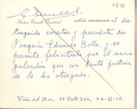[Tarjeta] 1959 noviembre 24, Viña del Mar, [Chile] [a] Joaquín Edwards Bello
