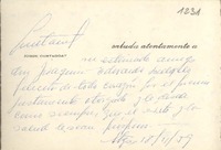 [Tarjeta] 1959 noviembre 18 Santiago, [Chile] [a] Joaquín Edwards Bello