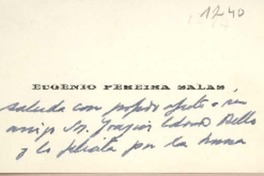 [Tarjeta] 1959 noviembre, Santiago, [Chile] [a] Joaquín Edwards Bello
