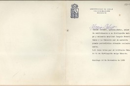 [Tarjeta] 1959 noviembre 19, Santiago, [Chile] [a] Joaquín Edwards Bello