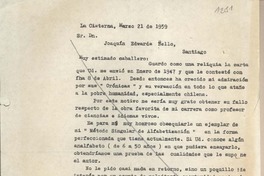 [Carta] 1959 marzo 21, Santiago, [Chile] [a] Joaquín Edwards Bello