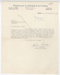 [Carta] 1959 noviembre 19, Santiago, [Chile] [a] Joaquín Edwards Bello