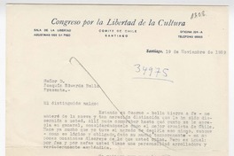 [Carta] 1959 noviembre 19, Santiago, [Chile] [a] Joaquín Edwards Bello