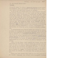 [Carta] 1953 abril 9, Santiago [Chile] [a] Joaquín Edwards Bello