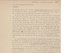 [Carta] 1953 abril 9, Santiago [Chile] [a] Joaquín Edwards Bello
