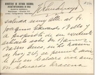 [Tarjeta] 1955 agosto 24, Santiago, [Chile] [a] Joaquín Edwards Bello