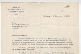 [Carta] 1958 diciembre 10, Santiago, Chile [a] Joaquín Edwards Bello