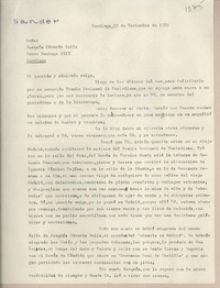 [Carta] 1959 noviembre 29, Santiago, [Chile] [a] Joaquín Edwards Bello