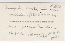 [Tarjeta] 1959 noviembre, Santiago, [Chile] [a] Joaquín Edwards Bello